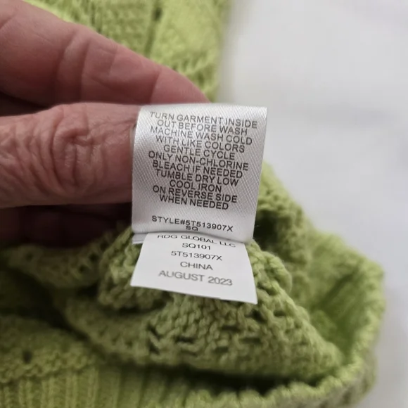 Freshman 1996 Lime Green Crochet Knit Boho V Neck Maxi Tank Dress Semi Sheer M - Picture 8 of 15